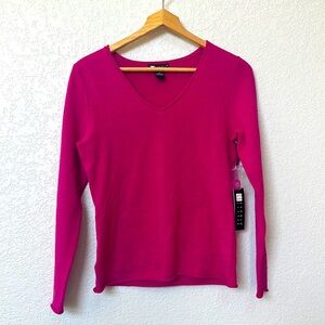 NWT Carol Little Sweater V Neck Merino Wool Pink Size Small
